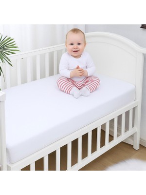 Canarino %100 Pamuk Penye, Lastikli Full Kenar Bebek Çarşafı – Oeko-Tex Sertifikalı, Yumuşak ve Nefes Alabilir, Organik Pamuk, Anne Yanı, Çocuk Beşik Çarşafı