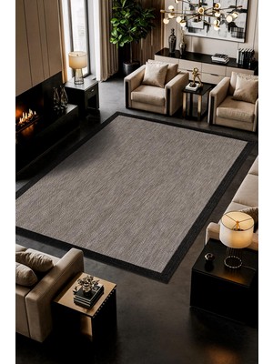 Cotto Home Norde NR001G Gri Kolay Temizlenebilir Makinede Yıkanabilir Bordürlü Sisal Mutfak Halısı Pamuk Taban