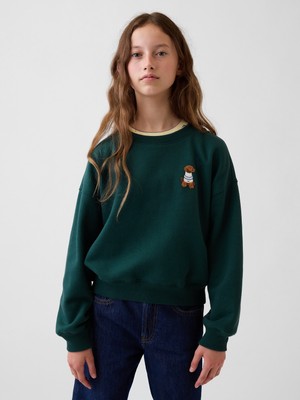 Gap Kız Çocuk Koyu Yeşil Vintagesoft Wedge Sweatshirt