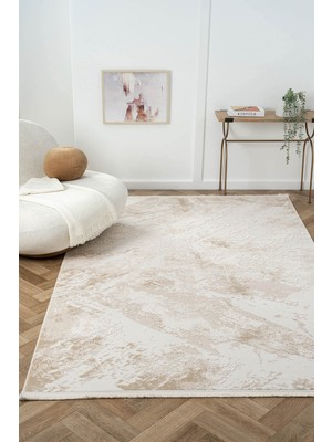 Cotto Home Ottowa OT008B Krem Halı Klasik Desenli Tozu Az Akrilik Pamuk Taban Salon Yatak Odası Halısı