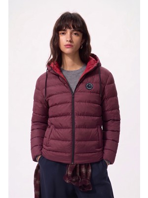 D1fference Içi Astarlı Su ve Rüzgar Geçirmez Cepli Kapüşonlu Kadın Mont