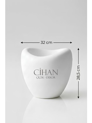 Cihan Çiçekçilik Lüks Lale Tasarım Plastik Saksı 15L – 32X28.5 cm Uv Korumalı