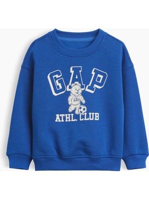 Gap Erkek Bebek Kobalt Mavisi Vintagesoft Varsity Logo Sweatshirt