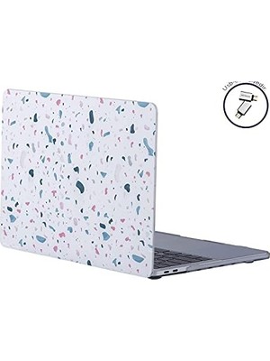 Canarino MacBook Air 13 Inç Kılıf M1 & Retina Uyumlu – Desenli Sert Plastik Hardcase Koruyucu Kapak A2337 A2179 A1932 Beyaz