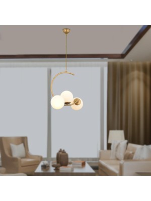 Apliqa Apliqa Ladre 3lü Beyaz Camlı Eskitme Boyalı Modern Salon Karidor Avize