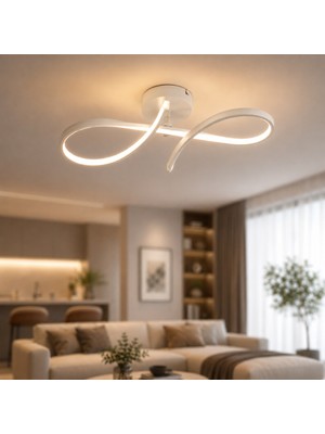 Apliqa Vetto Beyaz 38 Watt Plafonyer 3 Renkli Ledli Modern Mutfak Banyo Led Salon Sarkıt Avize