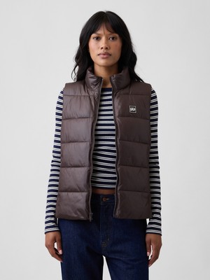 Gap Kadın Kahverengi Relaxed Puffer Şişme Yelek