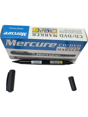 Mercure 1.00MM-0,5MM  Çift Uçlu Cd/dvd Kalem Siyah 12 Adet