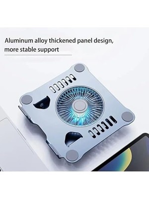 Canarino Soğutuculu Notebook ve Laptop Stand Yüksekliği Ayarlanabilir Fanlı Tutucu 10-17 Inç Notebooklar ile Uyumlu 360 Derece DÖNER%100 Tok Alüminyum Alaşımlı Katlanır CZY524 (CZY524 - Silver)