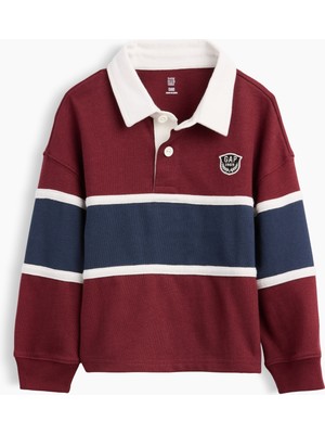 Gap Erkek Bebek Bordo Colorblock Rugby Polo Gömlek