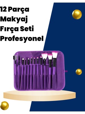 Profesyonel Makyaj Uygulamalarına Özel 12 Parça Kompakt ve Hafif Makyaj Fırça Seti