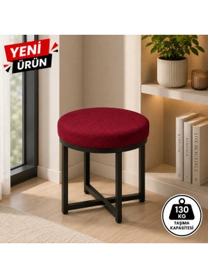 Evdera Mobilya Ziro Tekli Puf Takımı Tabure Bench Makyaj Sandalyesi Siyah Ayak