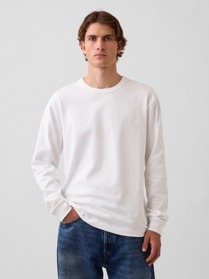 Gap Erkek Beyaz Heavyweight Relaxed T-Shirt