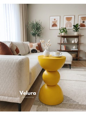 Velura Home & Living Maco Yan Sehpa - Sarı