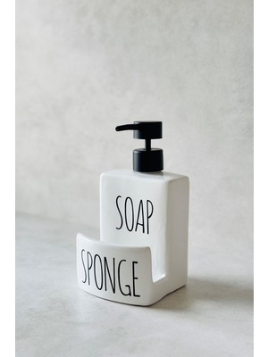 Dekorz Dükkan Soap & Sponge Seramik Sıvı Sabunluk