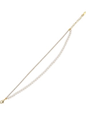 Merano Design Incili Gold Su Yolu Bileklik