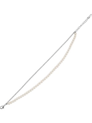 Merano Design Incili Rhodium Su Yolu Bileklik