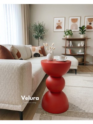 Velura Home & Living Maco Yan Sehpa - Kırmızı