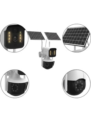 Güneş Enerjili Arıcı Kamerası 4g Sım Kartlı 9mp Üç Lens Yayla Güvenlik Kamerası 2 Yıl Garantili