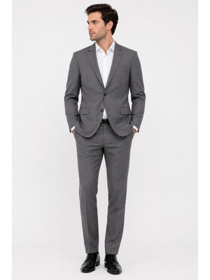 Bihan Store Erkek 6 Drop Filafil Ceket Pantolon Takım Elbise - Füme
