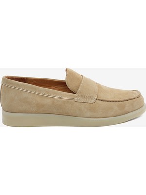 Greyder Erkek Bej Hakiki Deri Loafer Ayakkabı 5Y1LA18460