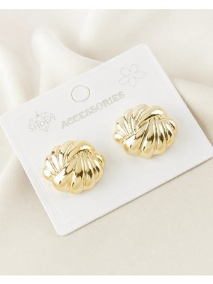 Balevien Floral Gold Petal Küpe