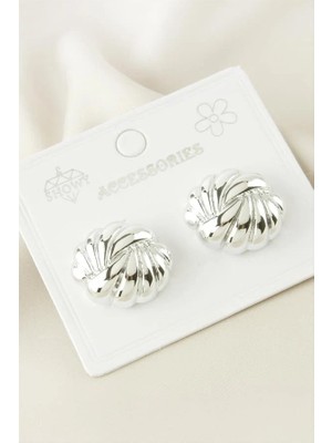 Balevien Floral Silver Petal Küpe