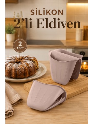 Porsima  33006-2 2'li Isıya Dayanıklı Silikon Fırın & Tencere Tutacağı Eldiven Seti – Cappuccino