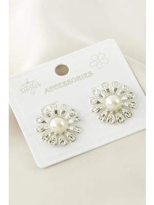 Balevien Inci Merkezli Flora Küpe - Silver
