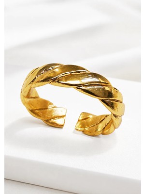 Balevien Gold Renk Kalın Burgu Yüzük