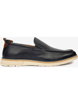 Greyder Erkek Lacivert Hakiki Deri Casual Ayakkabı 4Y1UA64512