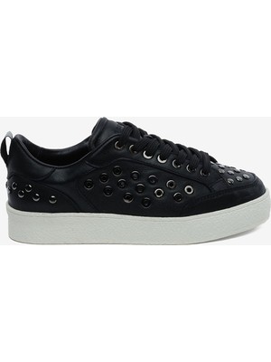 Greyder Kadın Siyah Hakiki Deri Sneaker Ayakkabı 5Y2UA34442