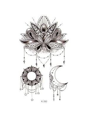 Odea Mandala Lotus ve Ay Geçici Dövme