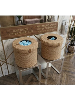 Empressco 2'li Galoş Sepeti Hasır Rengi 25CM*25CM