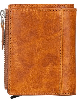 BloominBag Siena Mocha Sand Mekanizmalı Deri Cüzdan & Kartlık (Rfıd Korumalı)