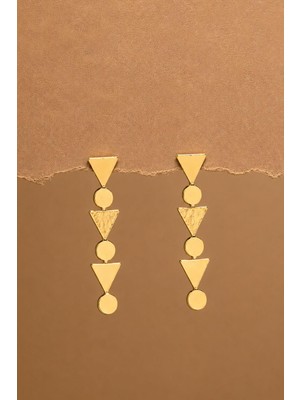 New Obsessions Geometrik Detaylı Modern Gold Küpe