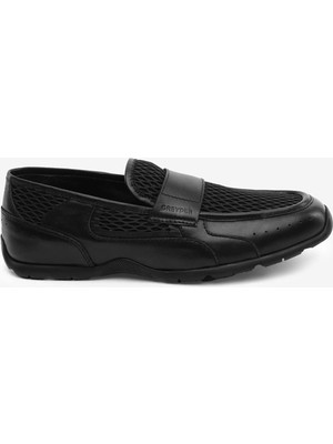 Greyder Erkek Siyah Hakiki Deri Loafer Ayakkabı 5Y1LA18532