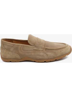 Greyder Erkek Ekru Hakiki Deri Loafer Ayakkabı 5Y1LA18531