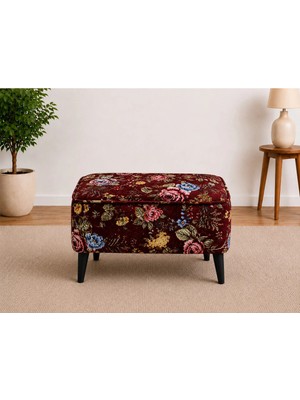 Co Art Home Dekoratif Puf & Bench 60X38 cm Ayak Uzatma Koltuğu - Bordo