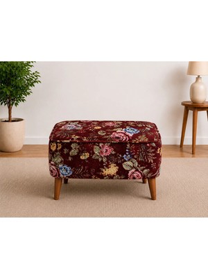 Co Art Home Dekoratif Puf & Bench 60X38 cm Ayak Uzatma Koltuğu - Bordo