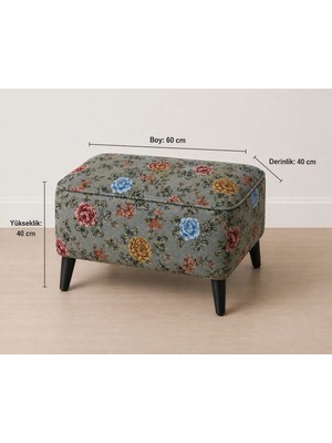 Co Art Home Dekoratif Puf & Bench 60X38 cm Ayak Uzatma Koltuğu - Gri