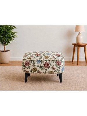 Co Art Home Dekoratif Puf & Bench 60X38 cm Ayak Uzatma Koltuğu - Krem