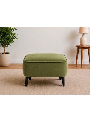 Co Art Home Dekoratif Puf & Bench 60X38 cm Ayak Uzatma Koltuğu - Haki