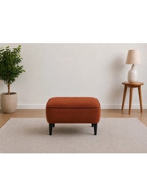 Co Art Home Dekoratif Puf & Bench 60X38 cm Ayak Uzatma Koltuğu - Turuncu
