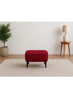Co Art Home Dekoratif Puf & Bench 60X38 cm Ayak Uzatma Koltuğu - Bordo