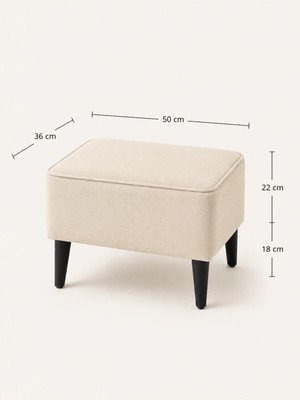 Co Art Home Dekoratif Puf & Bench 50X36 cm Ayak Uzatma Koltuğu - Krem