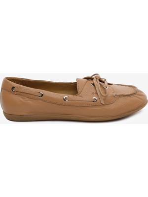 Greyder Kadın Taba Hakiki Deri Loafer Ayakkabı 5Y2CA34370