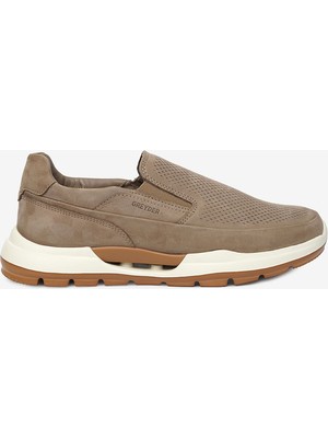 Greyder Erkek Vizon Hakiki Deri Sneaker Ayakkabı 4Y1UA17361