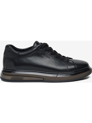 Greyder Erkek Siyah Hakiki Deri Sneaker Ayakkabı 6Y1UA64650L