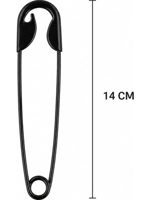 Fugo Siyah Saç Tokası – Saç Iğnesi – Uzun Kancalı Saç Aksesuarı 14 cm
